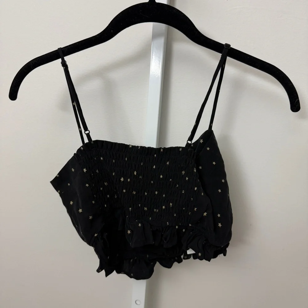 FIVESEVENTYFIVE Black Star Print Crop Top SIZE XS NEW WITH TAGS - Picture 5 of 7
